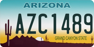 AZ license plate AZC1489