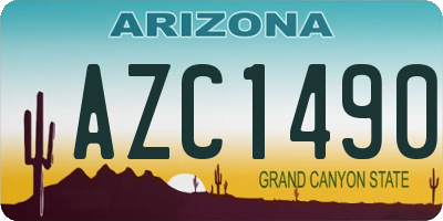 AZ license plate AZC1490