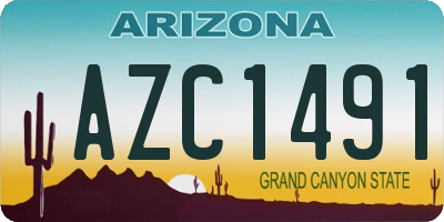 AZ license plate AZC1491