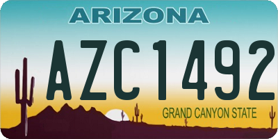 AZ license plate AZC1492