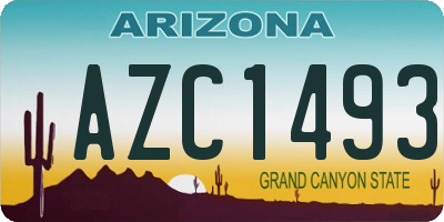 AZ license plate AZC1493