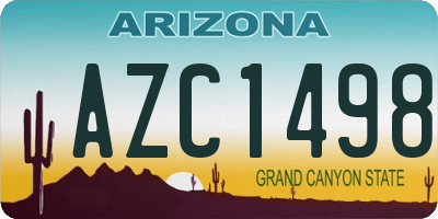 AZ license plate AZC1498