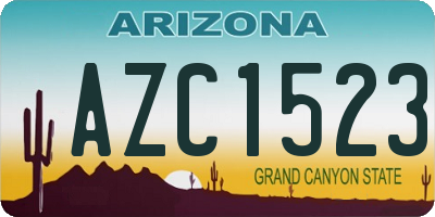 AZ license plate AZC1523