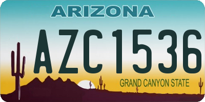 AZ license plate AZC1536
