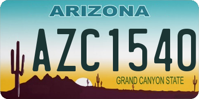 AZ license plate AZC1540
