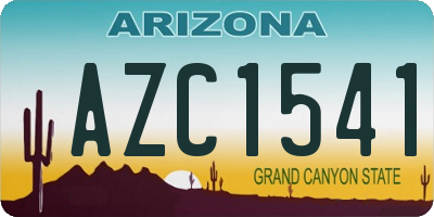 AZ license plate AZC1541