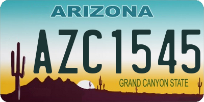 AZ license plate AZC1545