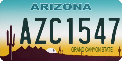 AZ license plate AZC1547
