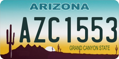 AZ license plate AZC1553