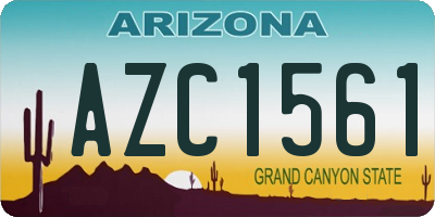 AZ license plate AZC1561