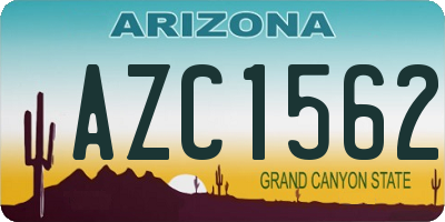 AZ license plate AZC1562