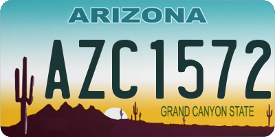 AZ license plate AZC1572