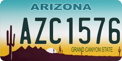 AZ license plate AZC1576
