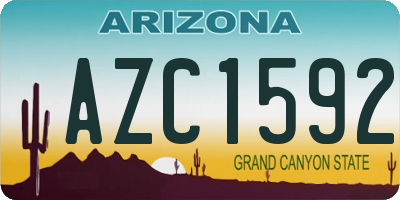 AZ license plate AZC1592