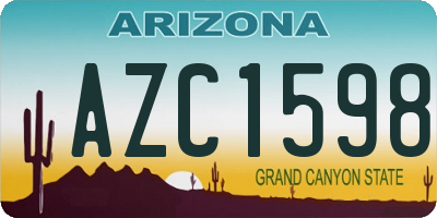 AZ license plate AZC1598