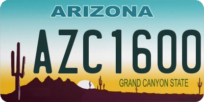 AZ license plate AZC1600