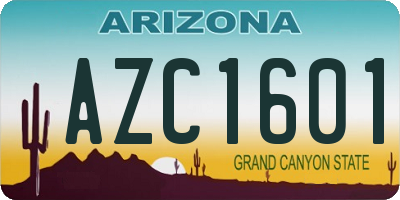 AZ license plate AZC1601