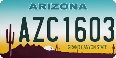 AZ license plate AZC1603