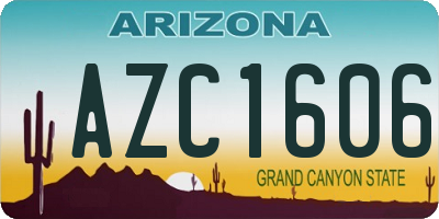 AZ license plate AZC1606