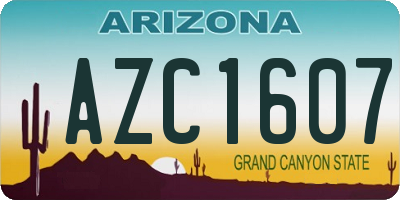 AZ license plate AZC1607