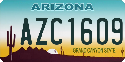 AZ license plate AZC1609