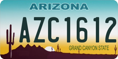 AZ license plate AZC1612