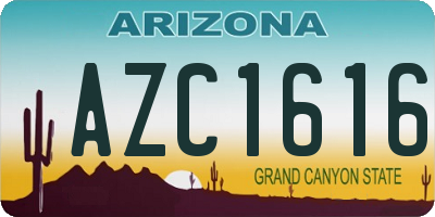 AZ license plate AZC1616