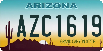 AZ license plate AZC1619