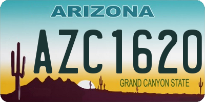 AZ license plate AZC1620