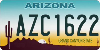 AZ license plate AZC1622