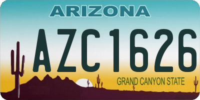 AZ license plate AZC1626