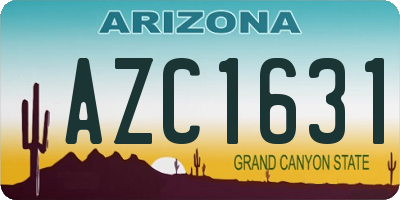 AZ license plate AZC1631