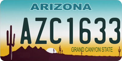 AZ license plate AZC1633