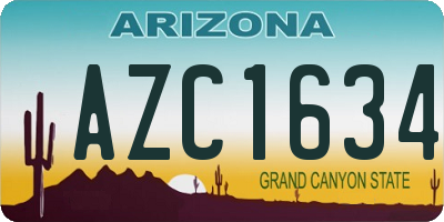 AZ license plate AZC1634