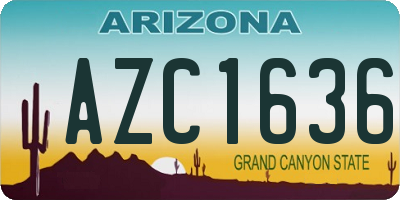 AZ license plate AZC1636