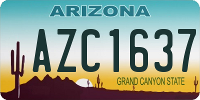AZ license plate AZC1637
