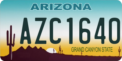 AZ license plate AZC1640