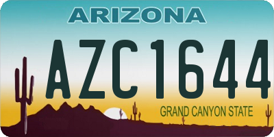 AZ license plate AZC1644