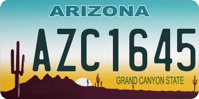 AZ license plate AZC1645