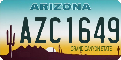 AZ license plate AZC1649