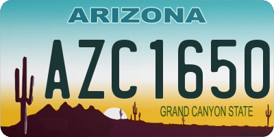 AZ license plate AZC1650