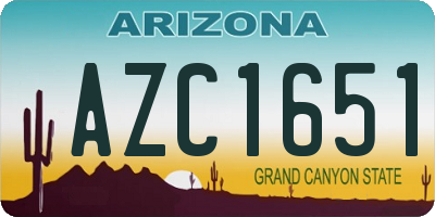 AZ license plate AZC1651