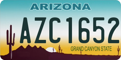 AZ license plate AZC1652