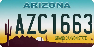 AZ license plate AZC1663