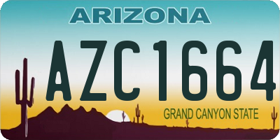 AZ license plate AZC1664