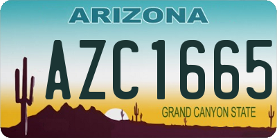 AZ license plate AZC1665