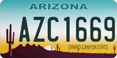 AZ license plate AZC1669