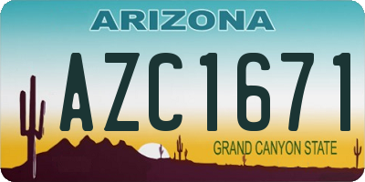 AZ license plate AZC1671