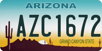 AZ license plate AZC1672