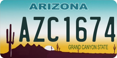AZ license plate AZC1674